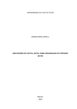Indicadores de Capital Social numa Organização