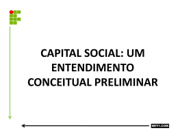 CAPITAL SOCIAL: UM ENTENDIMENTO CONCEITUAL