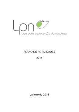 PLANO DE ACTIVIDADES 2015 Janeiro de 2015