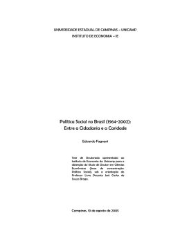 Política Social no Brasil (1964-2002): Entre a Cidadania e a