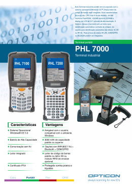 Especificações PHL 7000 Terminal industrial