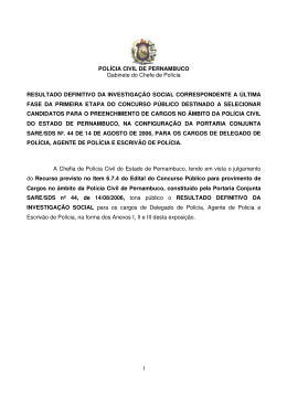 1 POLÍCIA CIVIL DE PERNAMBUCO Gabinete do Chefe de