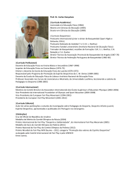 Prof. Dr. Carlos Gonçalves |Currículo Académico| Licenciado em
