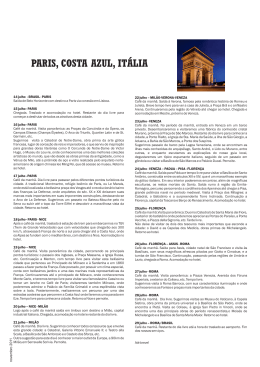 programa PARIS - COSTA AZUL - ITALIA - com