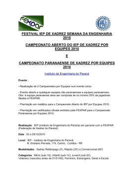 FOLDER - Festival IEP de Xadrez por Equipes