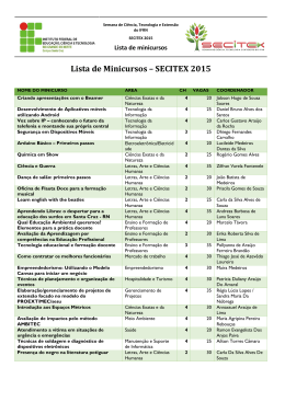 Lista de Minicursos – SECITEX 2015