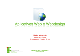 Aplicativos Web e Aplicativos Web e Webdesign Webdesign