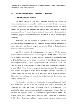 Contribuição da Associação Brasileira de Economia da