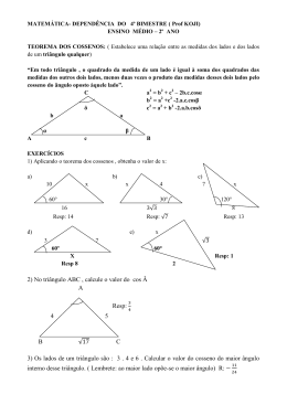 2) No triângulo ABC , calcule o valor do cos Â A Resp: 4 5