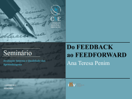 Do feedback avaliativo ao feedforward educativo