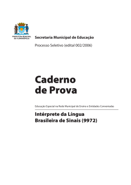 Caderno de Prova - Prefeitura Municipal de Florianópolis