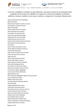 Lista dos candidatos excluídos - Agrupamento de Escolas do Viso