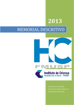 Anexo I - Memorial Descritivo - Fundação Faculdade de Medicina