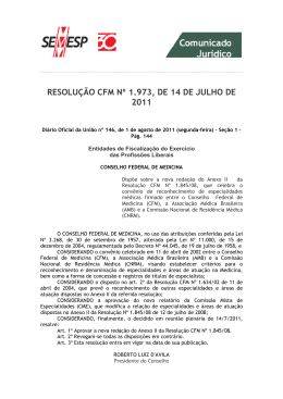 RESOLUÇÃO CFM Nº 1.973, DE 14 DE JULHO DE 2011