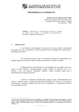 primórdios da jurisdição - Academia Brasileira de Direito Processual