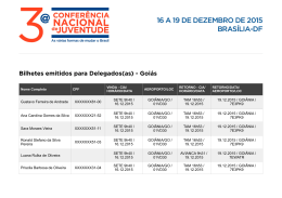 Bilhetes emitidos para Delegados(as) - Goiás