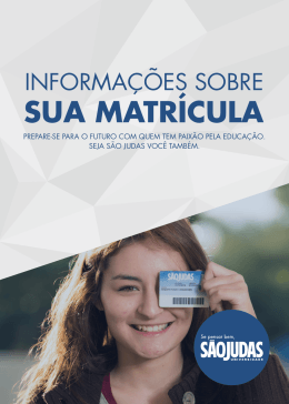 Manual de Matrícula 2016/1 - Universidade São Judas Tadeu