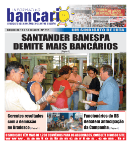 Edição 747 SANTANDER BANESPA DEMITE MAIS BANCÁRIOS 11