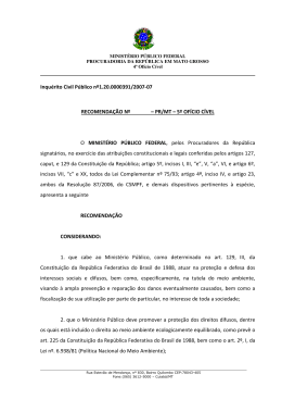 Recomendação - Procuradoria da República em Mato Grosso