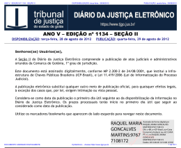 TJ-GO DIÁRIO DA JUSTIÇA ELETRÔNICO - EDIÇÃO 1134
