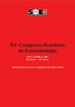 Caderno de Resumos  - Sociedade Brasileira de Estomatologia