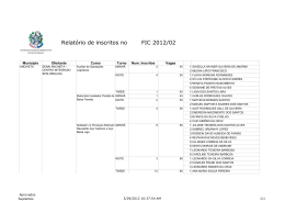 Relatório de inscritos no FIC 2012/02