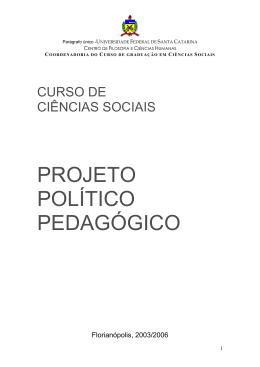 Projeto Pedagógico UFSC