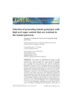 Selection of processing tomato genotypes with high acyl - Funpec-rp