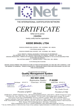 KIDDE BRASIL LTDA Quality Management System