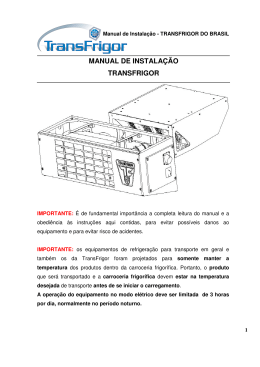 Manual de Instalação TF - Transfrigor do Brasil LTDA