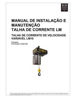 manual de instalação e manutenção talha de corrente lm