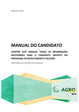 MANUAL DO CANDIDATO - AgroPlan-UFV
