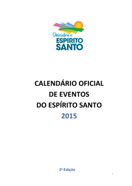 calendário oficial de eventos do espírito santo 2015