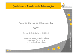 Qualidade e Acuidade da Informação António Carlos da Silva