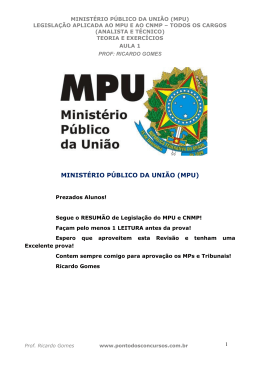 MINISTÉRIO PÚBLICO DA UNIÃO (MPU)