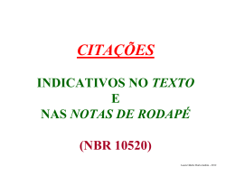 CITAÇÃO E NOTA DE RODAPÉ (NBR 10520)