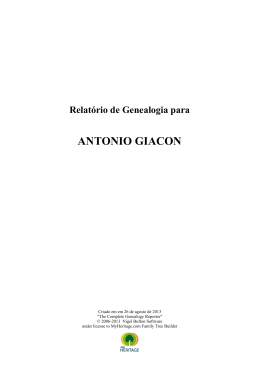 Antonio Giacon - Família Cararo e Jacon