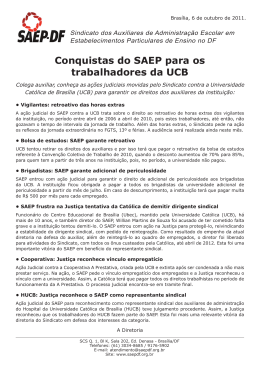 Conquistas do SAEP para os trabalhadores da UCB - Saep