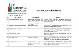 TRABALHOS APROVADOS - Jornada de Linguagem