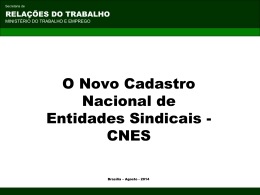 O Novo Cadastro Nacional de Entidades Sindicais - CNES