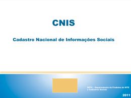 Cadastro Nacional de Informações Sociais (CNIS) - Cláudia