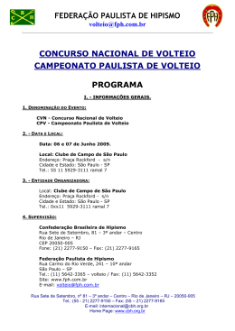 Programa I Etapa do Campeonato Paulista de Adest.