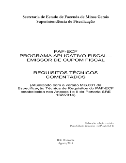 PAF-ECF - Secretaria de Estado de Fazenda de Minas Gerais
