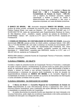1 Acordo de Cooperação que celebram o Banco do Brasil S.A. – BB
