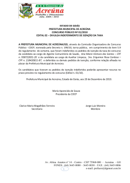 Av. Altina Arantes n° 14 – Centro – CEP 75960-000