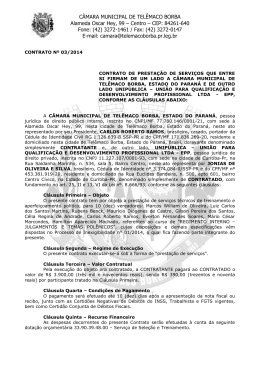 Contrato n° 03/2014 - Câmara Municipal de Telêmaco Borba
