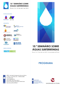 10.º congresso sobre águas subterrâneas