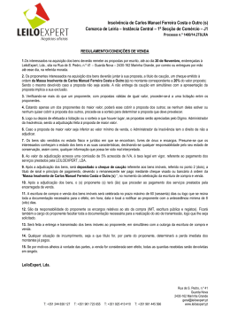Insolvência de Carlos Manuel Ferreira Costa e Outro (s) Comarca