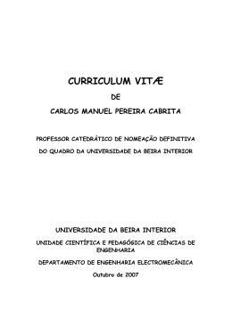 CURRICULUM VITÆ - Universidade da Beira Interior