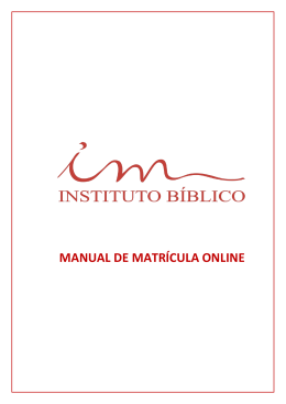 MANUAL DE MATRÍCULA ONLINE - Instituto Bíblico